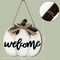 Fall Decor Pumpkin Welcome Sign Thanksgiving Door Hanger Wooden Pumpkin Decor Hanging Porch Sign for Autumn Harvest Thanksgiving Farmhouse Wall Decoration(White)
